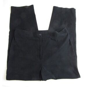 S.C. & Co Pants Loose Fit Tapered Leg Black Poly Moleskin Women's Size 18